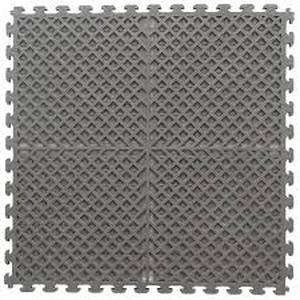 lot 7 image: Norsk Multi-Purpose 18.3 in. x 18.3 in. Dove Gray Commercial PVC Garage Flooring Tile with Vented Drain Pattern (6-Pieces)