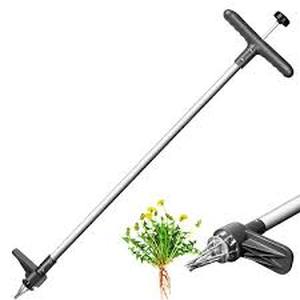 lot 130 image: WaLensee 38.5 in. Weed Puller, 5 Claws Manual Stand Up Weeder Remover, Root and Dandelion Weed Removal Garden Weeding Tool