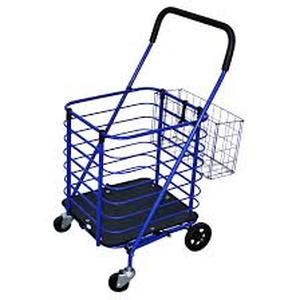 lot 131 image: Milwaukee Steel Shopping Cart in Blue with Accessory Basket