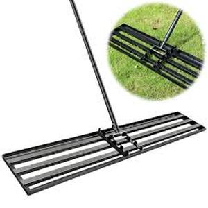 lot 136 image: WaLensee 84 in. Steel Handle 45 in. x 10 in. Lawn Leveling Rake