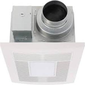 lot 139 image: Panasonic WhisperWarm DC 50-80-110 CFM Ceiling Bathroom Exhaust Fan with Heater