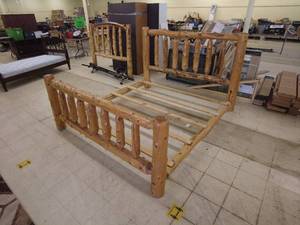 lot 2 image: Lonesome Cottage Rustic Wooden Bed Frame - Queen Size