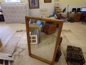 lot 11 image: Large Rustic Wood Framed Mirror