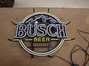 lot 57 image: Busch Beer Neon Sign with Power Adapter