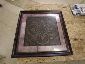 lot 81 image: Framed Decorative Wall Art with Intricate Pattern