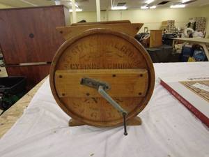 lot 134 image: Vintage Wooden Butter Churn