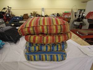 lot 191 image: Lot of 4 Striped Outdoor Cushions