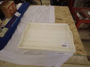 lot 196 image: White Wooden Serving Tray