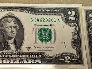 10 Sequential $2 Bills