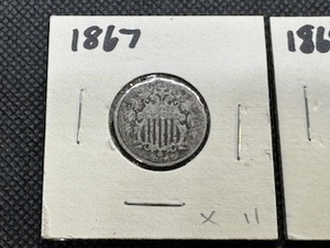 1867, 1868 and 1869 Shield Nickels PCGS - Price Guide for all three in G4 is $135.00