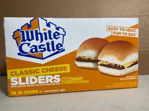 lot 31 image: G - White Castle Classic Cheese Sliders - 16 Sliders