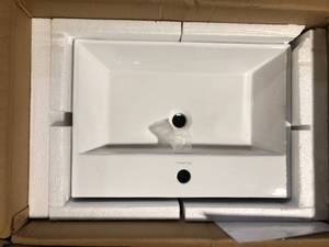 Swiss Madison Claire 24 in. Ceramic Console Sink White Basin Chrome Legs  Customer Returns See Pictures
