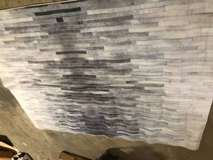 SAFAVIEH Faux Hide IvoryLight Gray 8 ft. x 10 ft. Machine Washable Striped Area Rug Customer Returns See Pictures