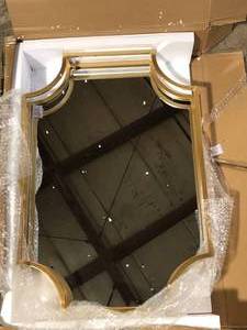 StyleWell Medium Rectangle Gold Dimensional Classic Mirror with Deep-Set Frame (30 in. H x 20 in. W)  Customer Returns See Pictures