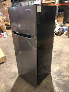 Magic Chef 7.3 cu. ft. 2-Door Mini Fridge in Platinum Steel with Freezer Slightly Damaged  Customer Returns See Pictures