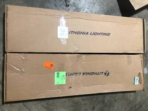 Lot of 2 Lithonia Lighting Cambridge 4 ft. Oak LED Flush Mount    Customer Returns See Pictures