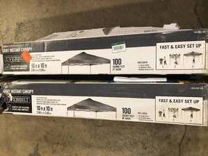 Lot of 2 Everbilt 10 ft. x 10 ft. Grey Instant Canopy Pop Up Tent Customer Returns See Pictures