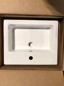 Glacier Bay 20 in. Ceramic Rectangular Vessel Bathroom Sink in White   Customer Returns See Pictures