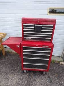 lot 55 image: Craftsman Tool Cabinet on Wheels with Keys