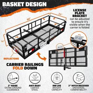 lot 1 image: Mockins XL High Rail Trailer Hitch Cargo Carrier