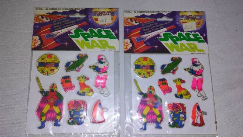 lot 778 image: Intrud - Alert Burglar Alarm. Unique.Space War Stickers (2 Sets)