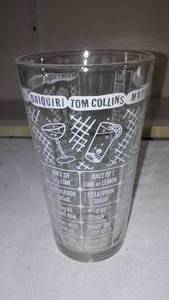 lot 714 image: Vintage Bar Glass With Drink Instructions. Excellent