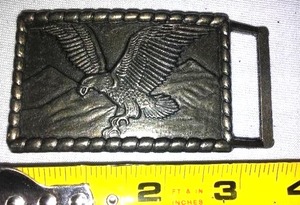 lot 715 image: Vintage Eagle Belt Buckle, Pewter.