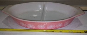 lot 724 image: Pyrex Divided Serving Bowl.