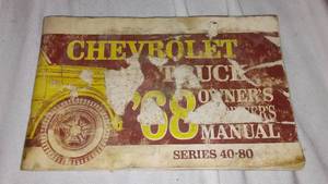 lot 831 image: 1968 Chevrolet Truck Owners Manual Series 40-80.