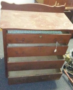 lot 810 image: Vintage Dresser Solid Wood Construction.