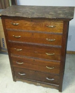 lot 842 image: Antique Dresser. All Wood Construction 1928.