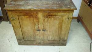 lot 843 image: Antique Cabinet. Latches Work Great Patina.