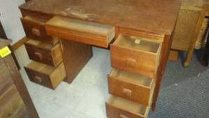 lot 849 image: Vintage Pine Desk, Nice.