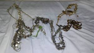lot 644 image: Jewelry gold colored necklaces & more