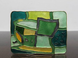 lot 6 image: Wonderful Signed DAVID ANDERSEN Norway Sterling Silver & Enameled Brooch