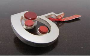 lot 18 image: Modernist Sterling Silver Pendant wCarnelian - Made in Spain