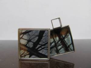 lot 44 image: Excellent Signed Sterling Silver & Picasso Jasper Brooch