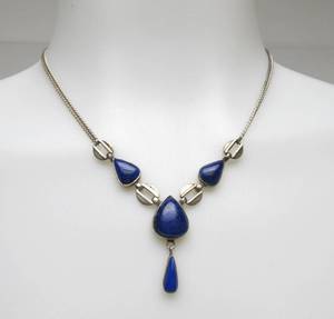 lot 61 image: Lapis & Sterling Silver Necklace