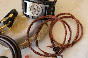lot 146 image: Leather Cuff and Braided Bracelet Collection