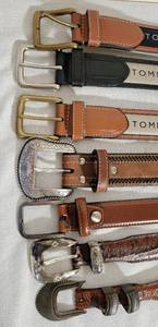 lot 142 image: Leather Belt Collection  Lizard  Sterling  Nocona  Foot Joy