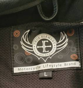 lot 130 image: True Element Motorcycle Black Leather Vest  Size L