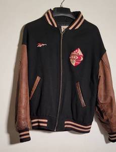 lot 135 image: Vintage San Francisco 49ers Bomber Jacket plus Dwight Clark Autographed Print