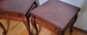 lot 168 image: Solid Cherry Side Table with Drawer, pair