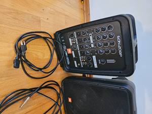 lot 54 image: JBL EON208 Portable PA & Eight Channel Mixer