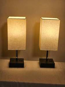 lot 97 image: Minimalist Canvas Shade Lamps