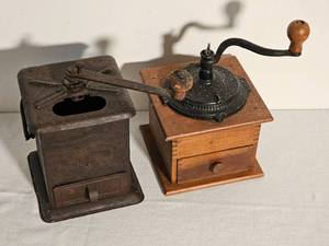 lot 118 image: Primitive Coffee Grinder (Pair)