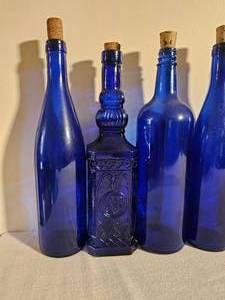 lot 121 image: Cobalt Glass Bottle Collection