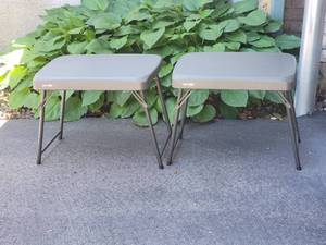 lot 186 image: Lifetime Folding Side Table Pair