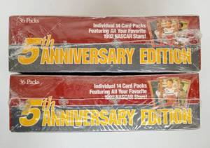 lot 25 image: Vintage Pair of MAXX 1992 5th Anniversary Edition NASCAR Racing Trading Cards
