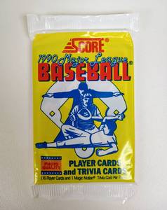 lot 28 image: Collection of 36 SCORE 1990 MLB Baseball Trading Cards Packs